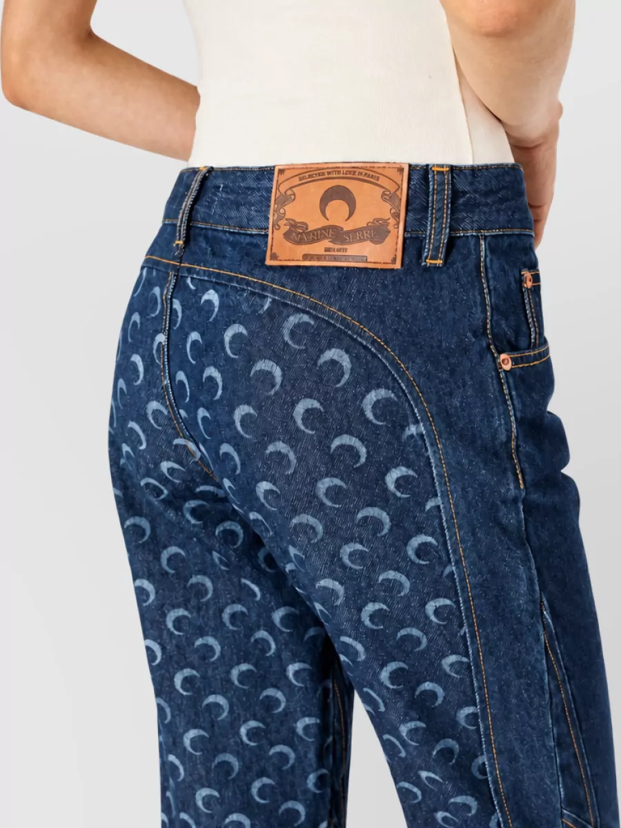 Marine Serre Denim Slim-Fit Jeans