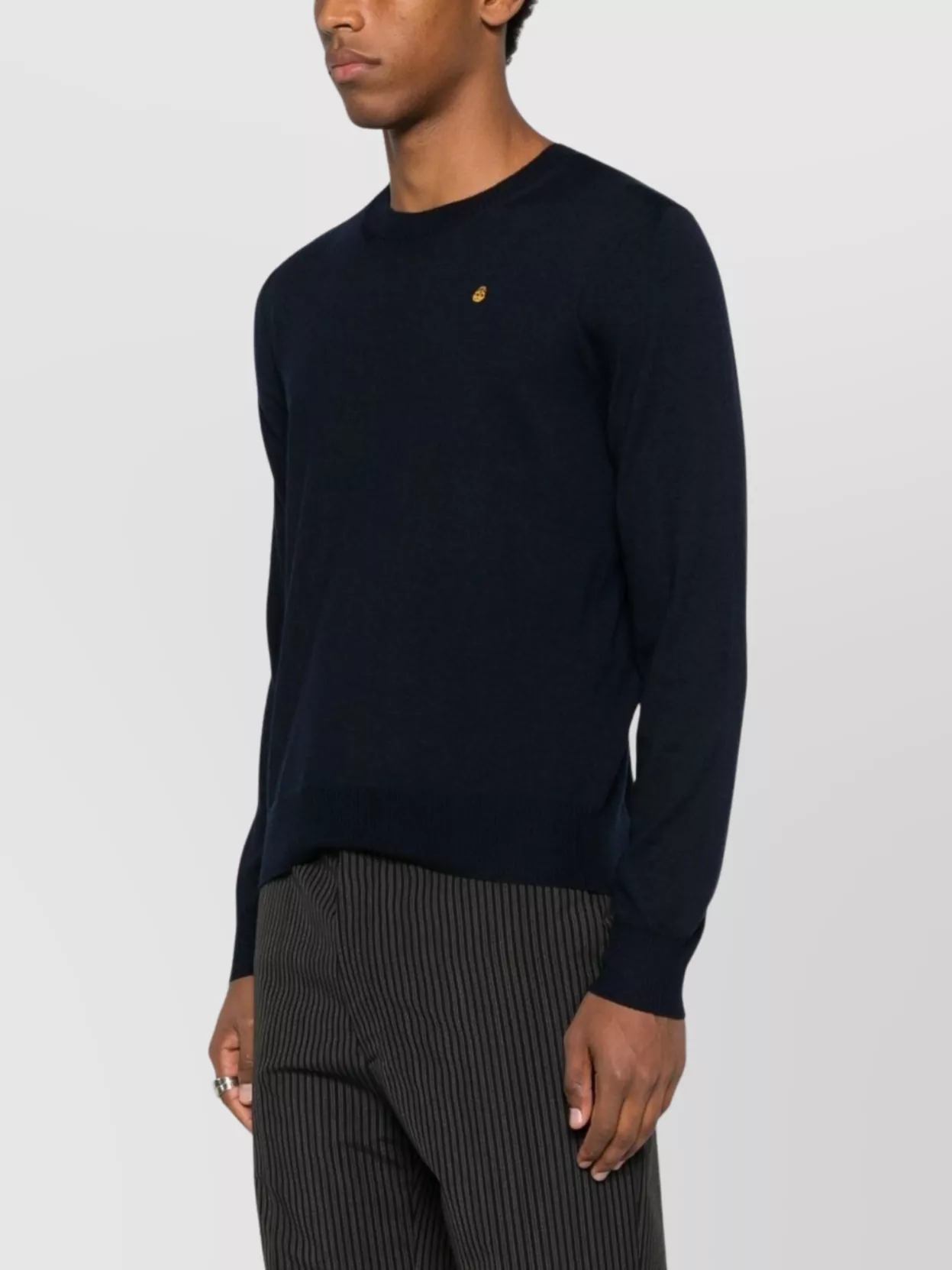 Alexander Mcqueen Long Sleeve Ribbed Hem Crew Neck Sweater