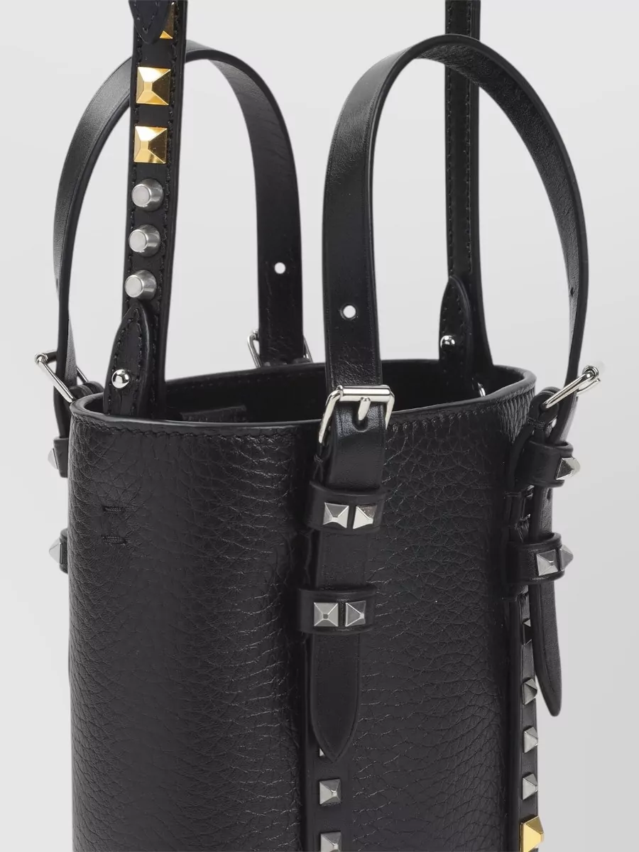 Valentino Garavani Leather Studded Mini Bucket Bag