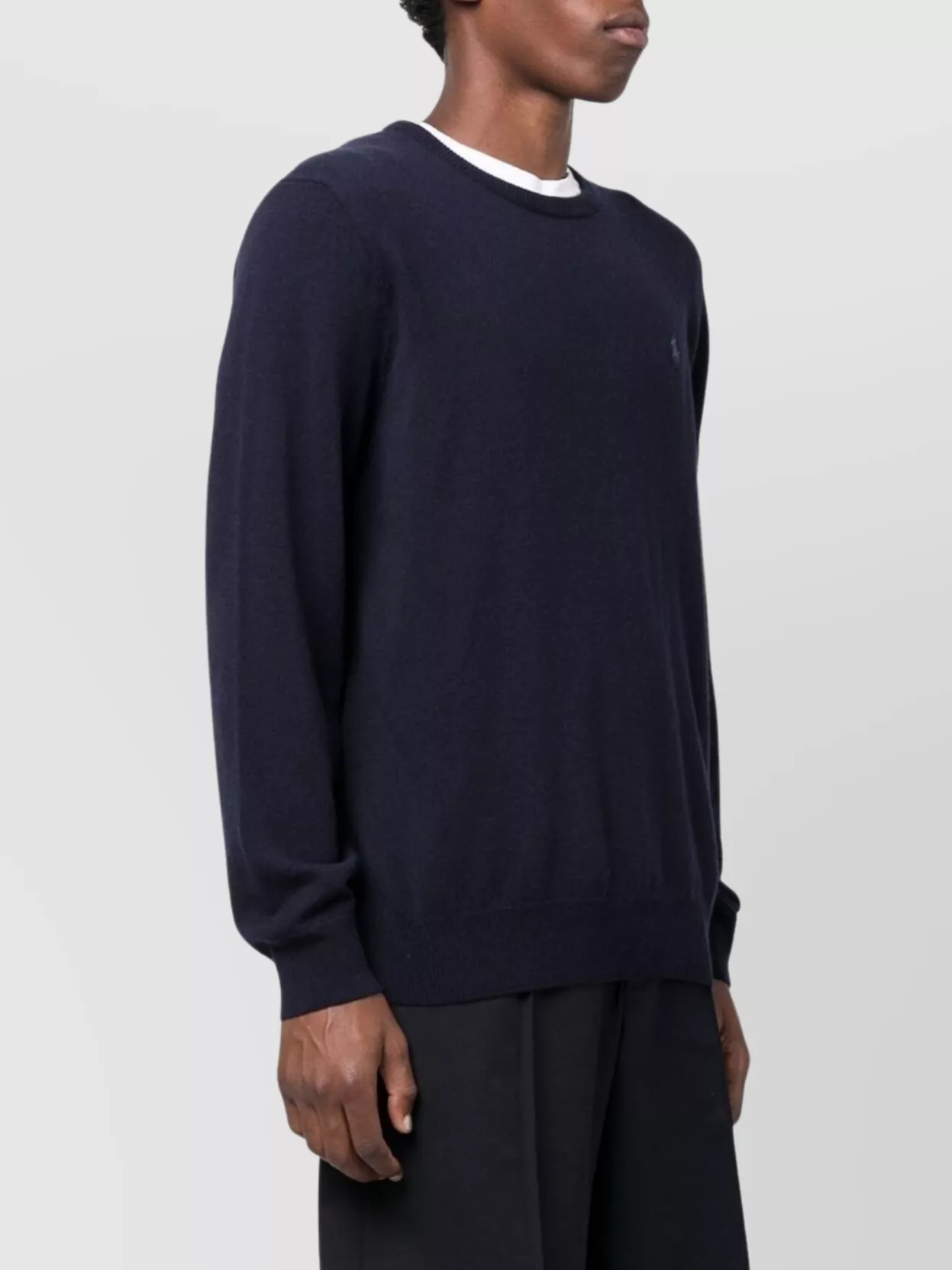 Ralph Lauren Logo Embroidered Crewneck Sweater With Ribbed Finish