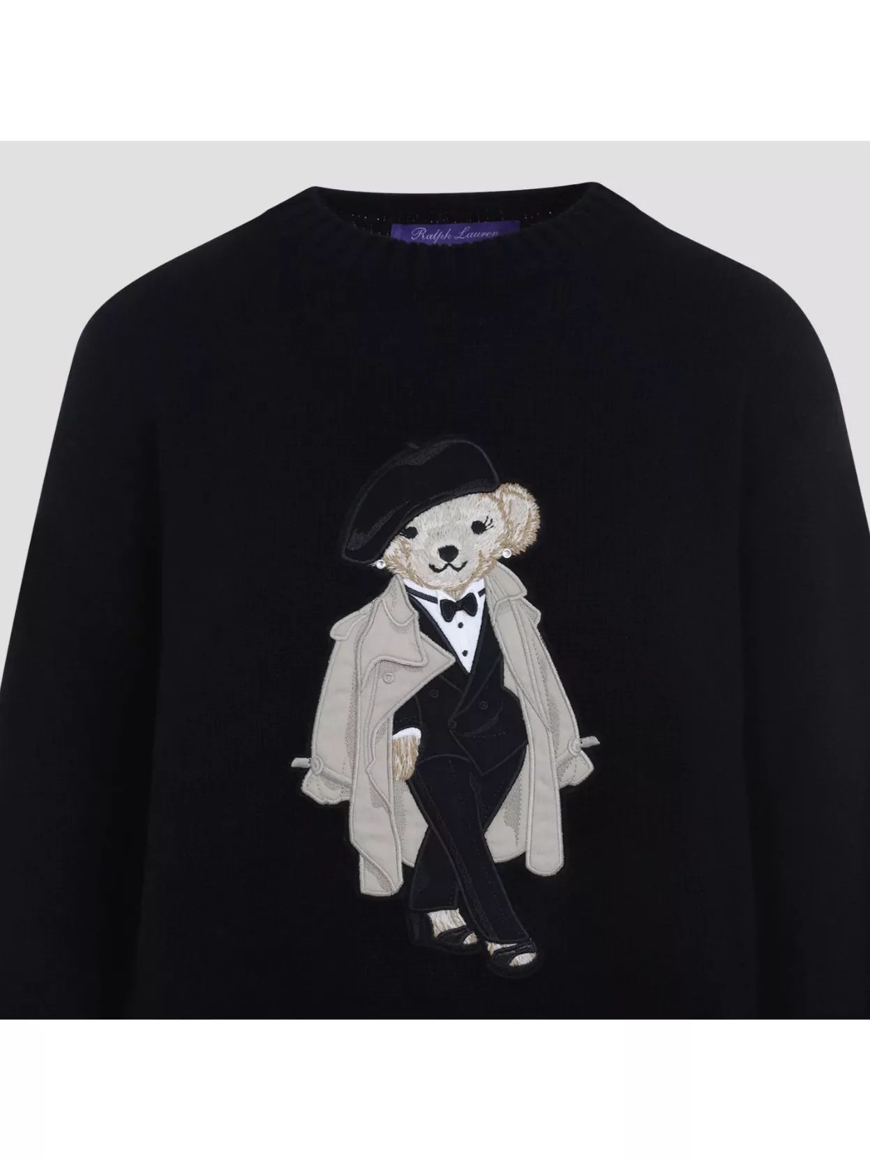 Ralph Lauren Collection Bear Motif Cashmere Pullover With Front Design