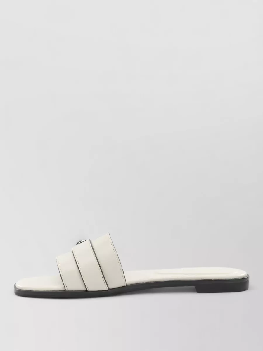 Tory Burch Sandals Open Toe Flat Sole Decorative Buckle