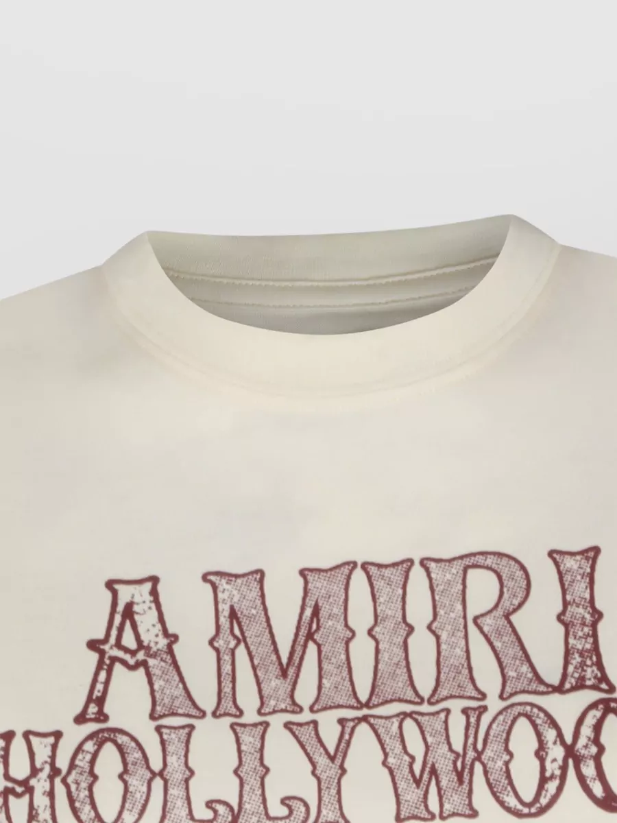 Amiri Graphic Print Crew Neck Short Sleeve Top In White