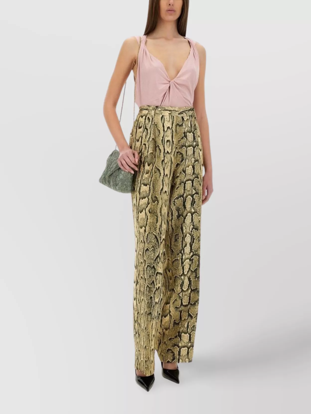 Dries Van Noten Wide Leg High Waist Animal Print Trousers In Animal Print