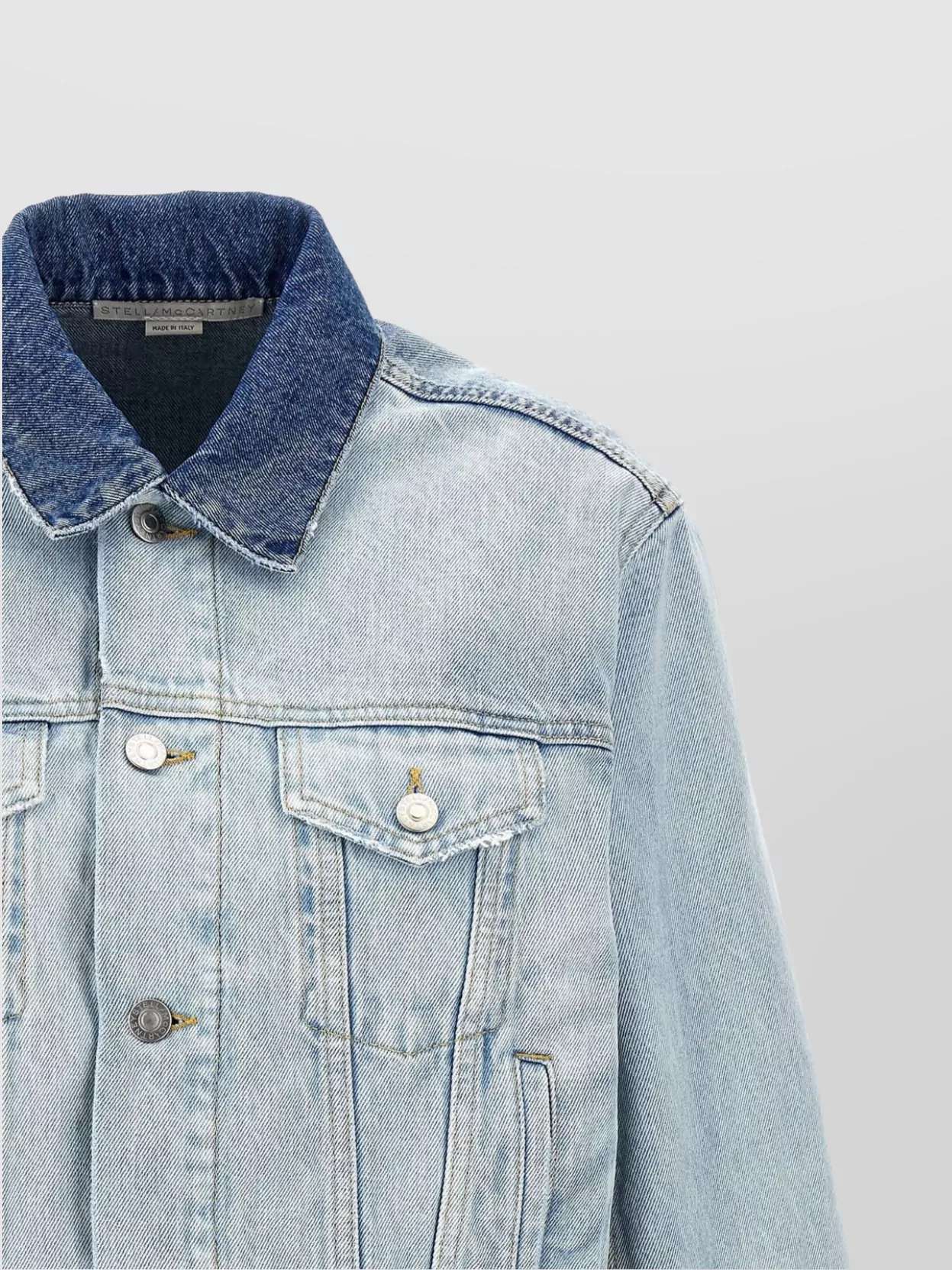 Stella Mccartney Layered Denim Jacket With Chest Pockets