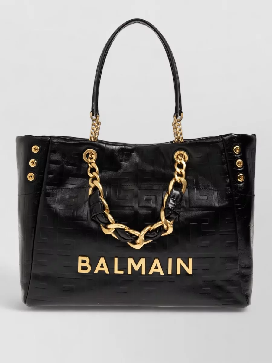 Balmain 1945 large leather shoulder bag