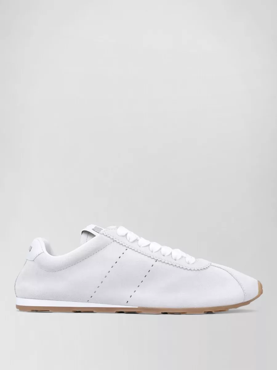 Miu Miu Low Top Sneakers Suede Leather Rubber Sole