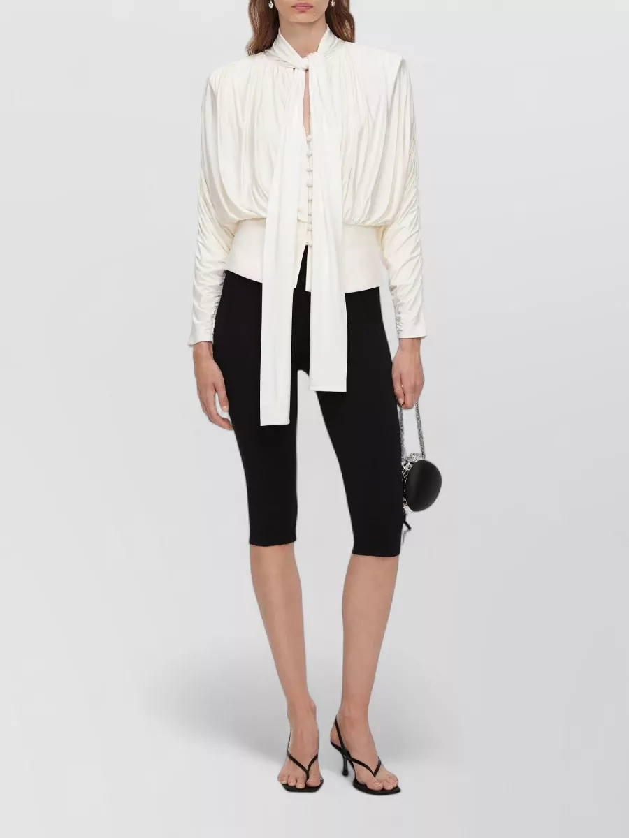 Self-Portrait jersey pussy bow top