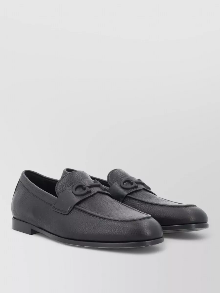 Ferragamo leather monk shoes