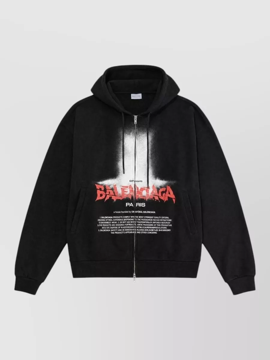 Balenciaga cotton oversized zip up hoodie