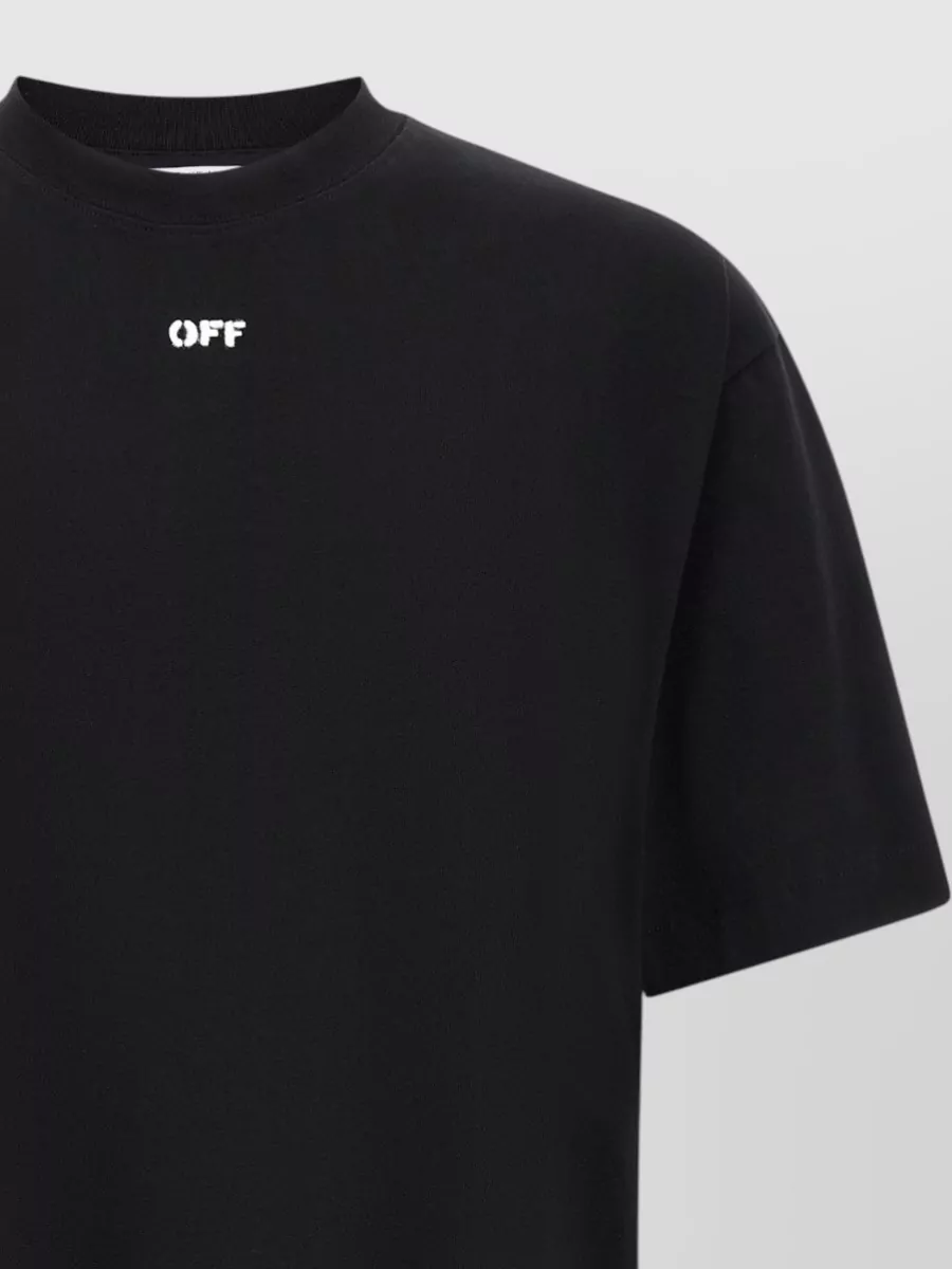 Off-White Arrow Paint Graphic Crew Neck T Shirt