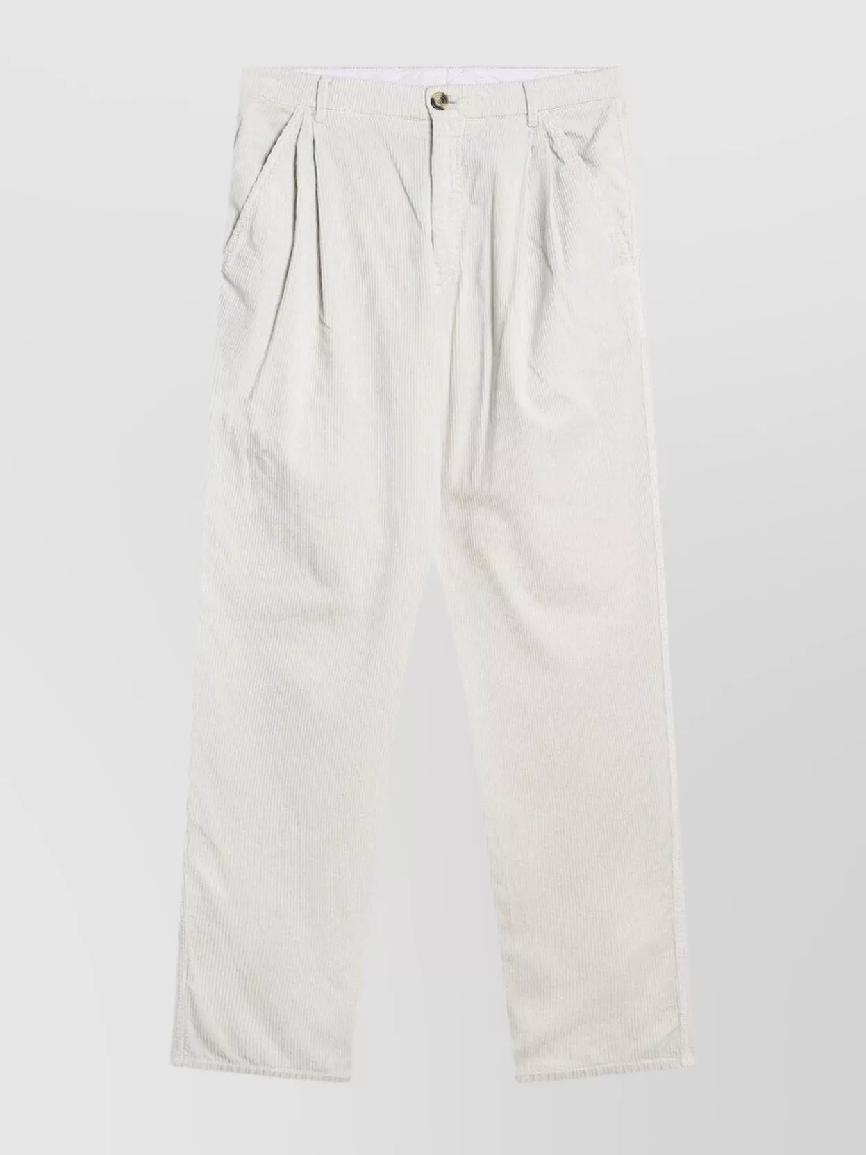 Brunello Cucinelli Corduroy Trousers With Pockets And Belt Loops In White