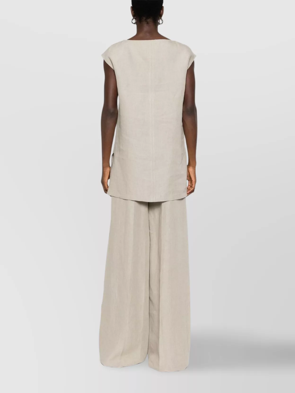 Max Mara Split Neckline Sleeveless Blouse