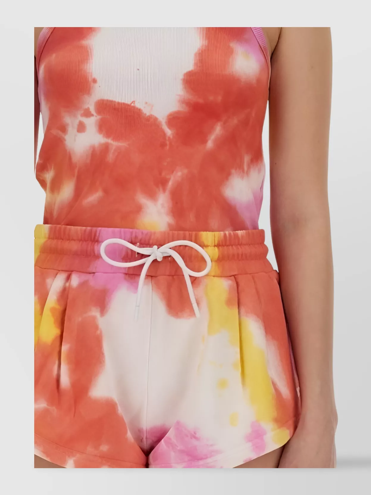 Msgm Tie-Dye Sleeveless Drawstring Top