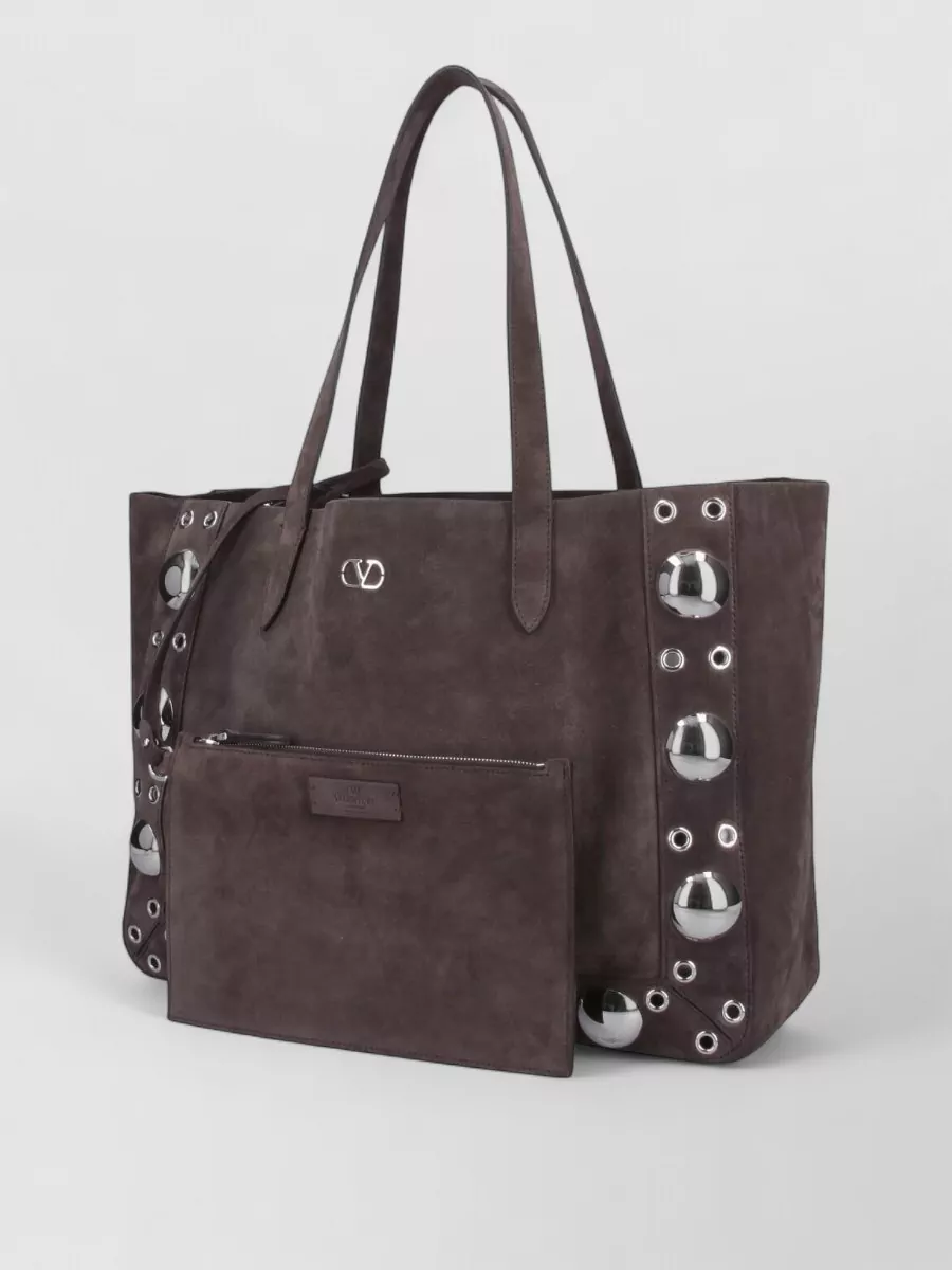 Valentino Garavani Circular Cutouts Studded Tote Bag