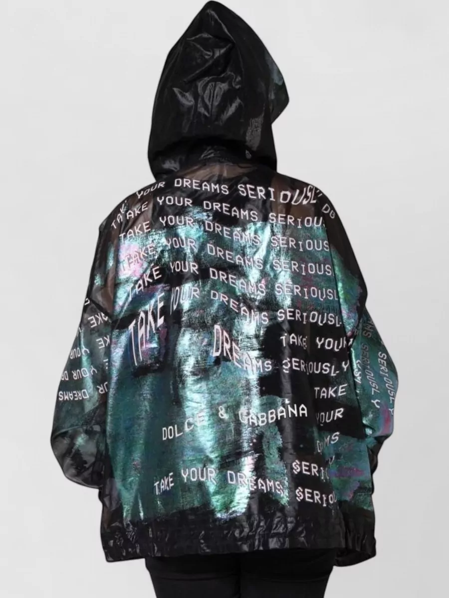 Dolce&Gabbana Printed Hooded Oversized Jacket