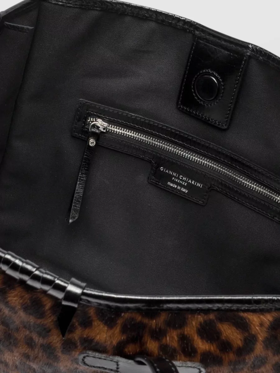 Gianni Chiarini Calfskin Animal-Print Shoulder Bag