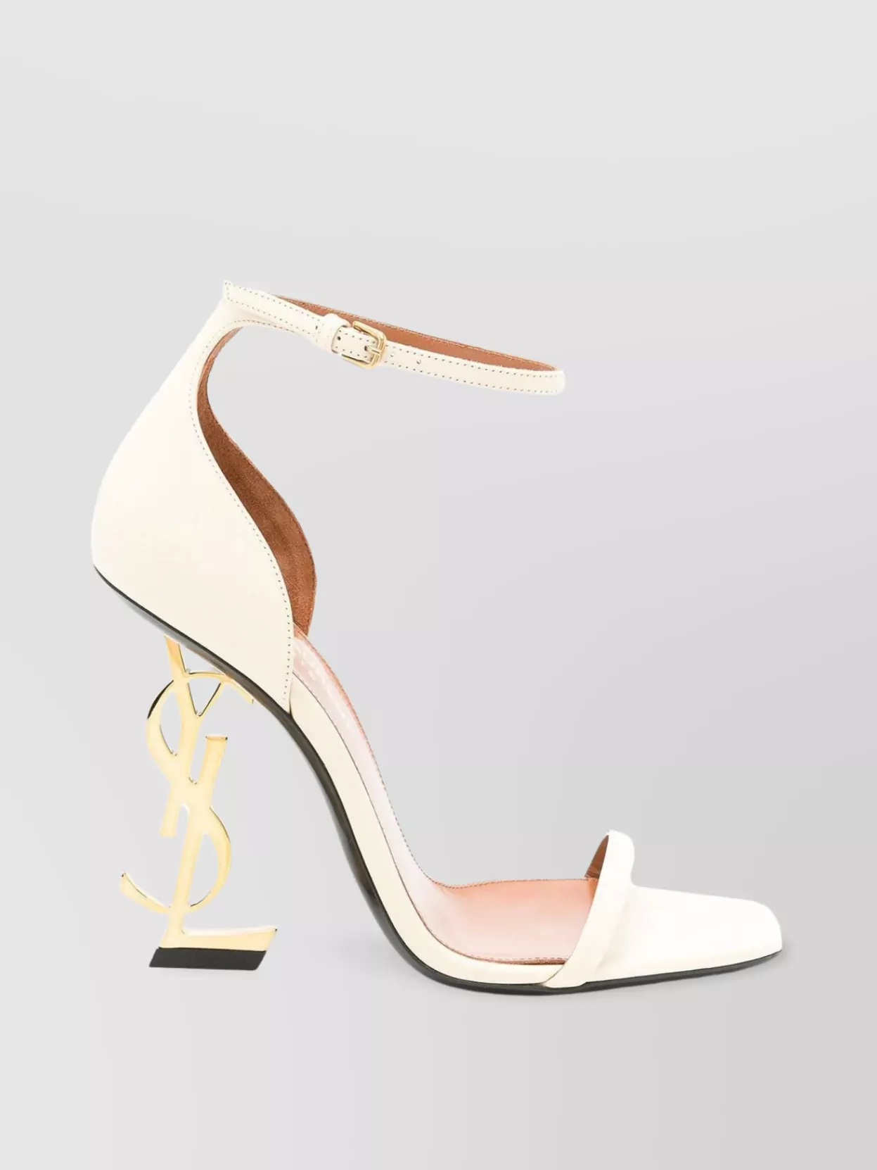 Shop Saint Laurent Opyum 11 Cm Heel Sandals In Cream