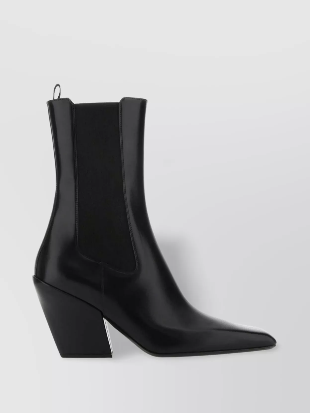 Shop Prada Streamlined Leather Ankle Boots With Pointed Toe