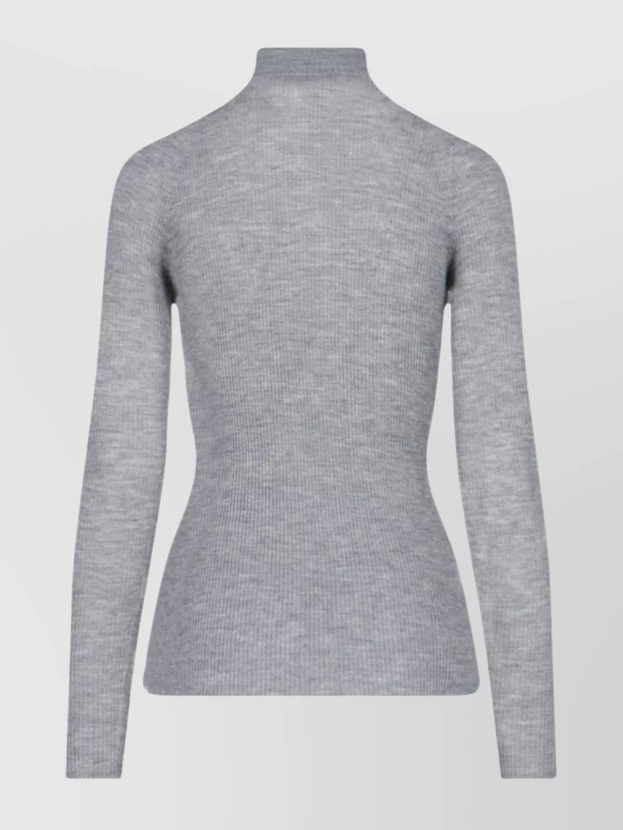 Sa Su Phi Long Sleeve Mock Neck Knitwear Top In Gray
