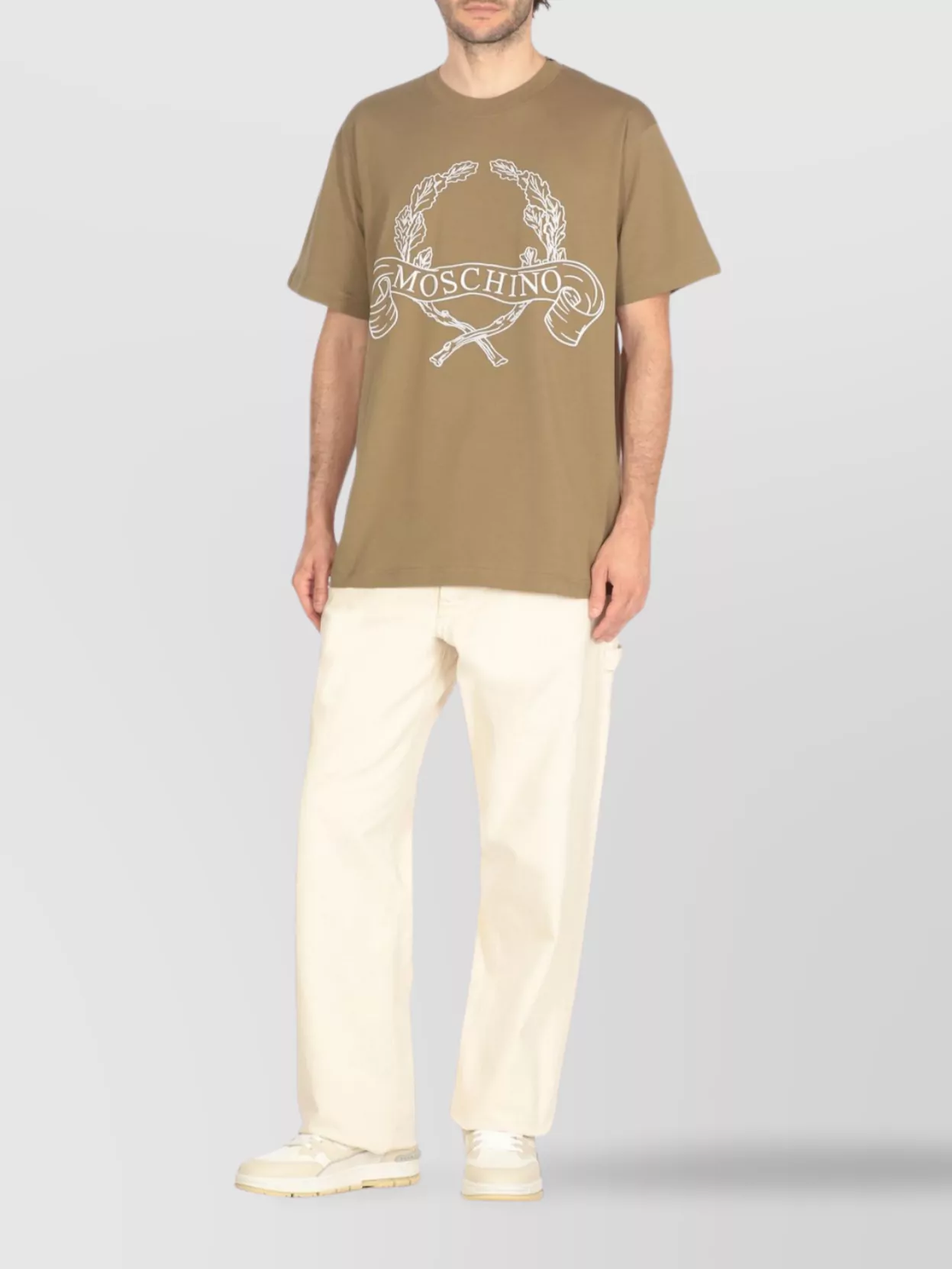 Moschino Crewneck Logoed Embroidery Graphic Print T-Shirt