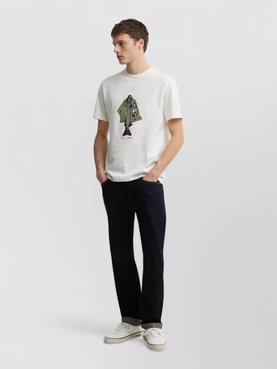 Barbour Cotton Fishing Print Short Sleeve T-Shirt