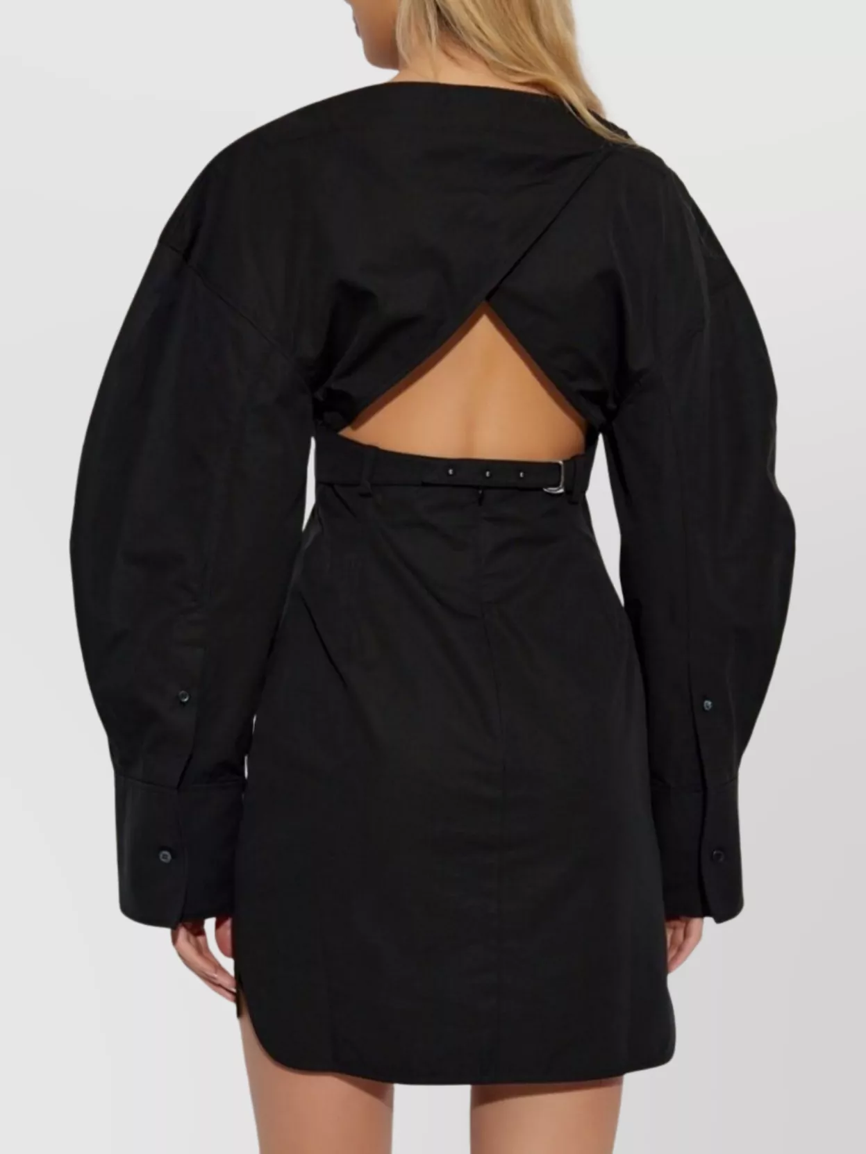 Shop Jacquemus Shirt Dress Featuring Adjustable Belt In Black