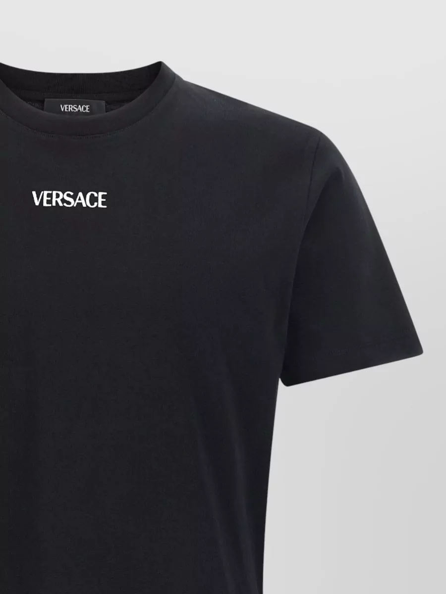 Versace Logo Print T Shirt Crew Neck