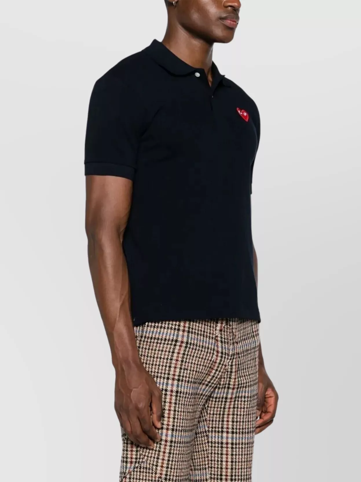 Comme Des Garçons Play Polo Shirt With Ribbed Collar And Straight Hem