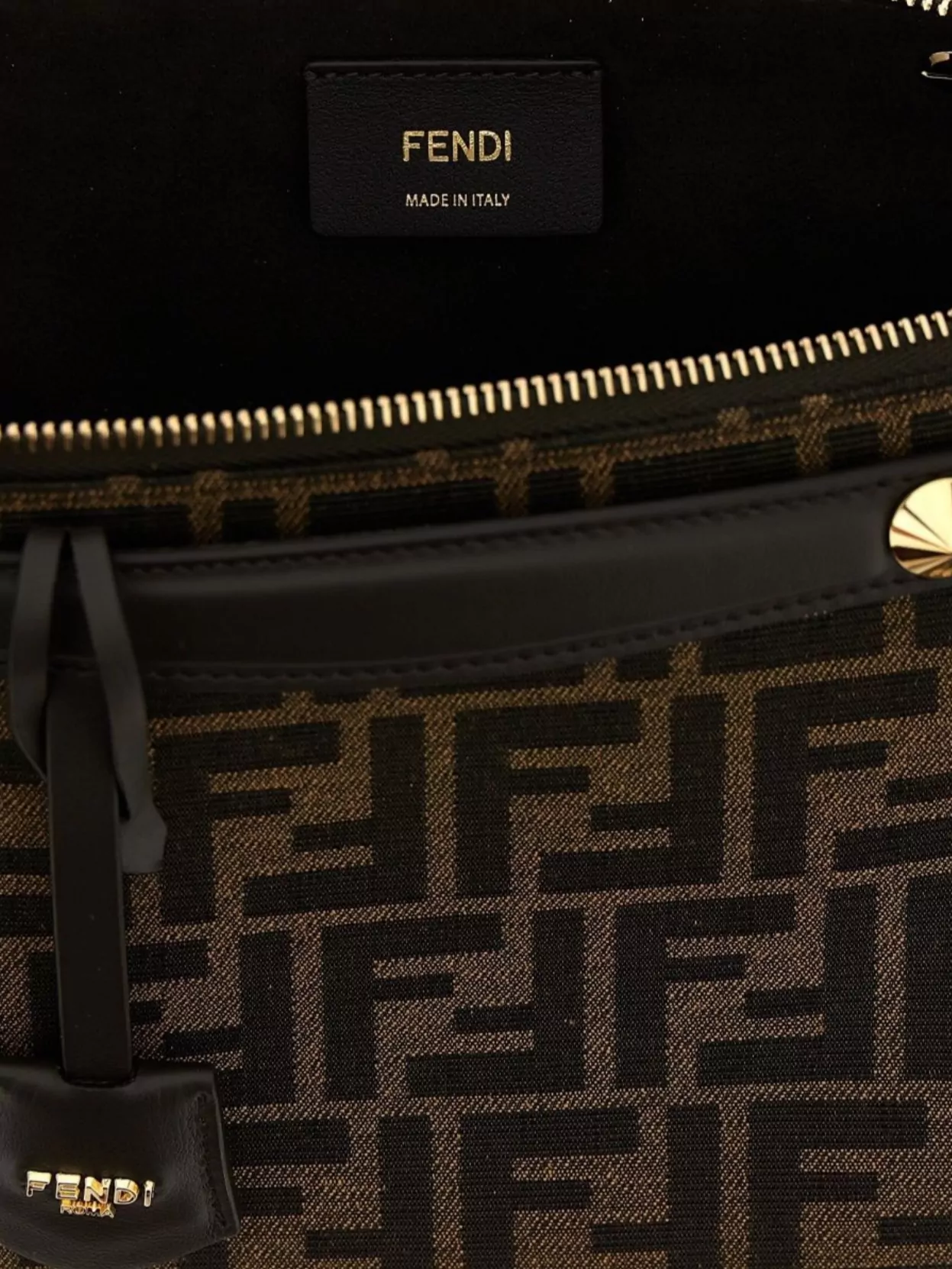 Fendi Soft Medium Cross-Body Bag With Leather Accents