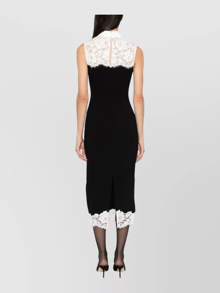 Self-Portrait Sleeveless Floral-Lace Midi Dress