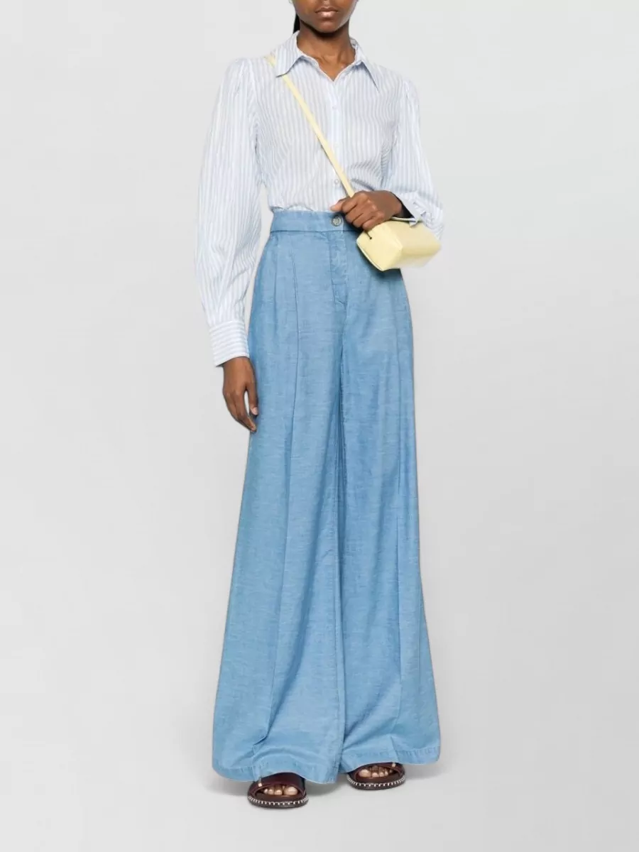Via Masini 80 High-Rise Pleated Wide-Leg Trousers
