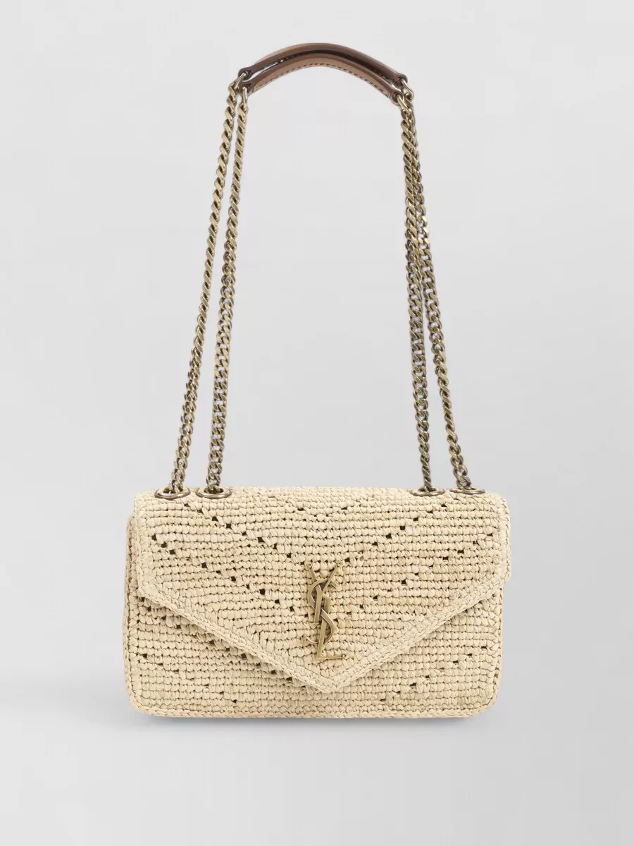 Saint Laurent Loulou Small Raffia Cross-Body Bag
