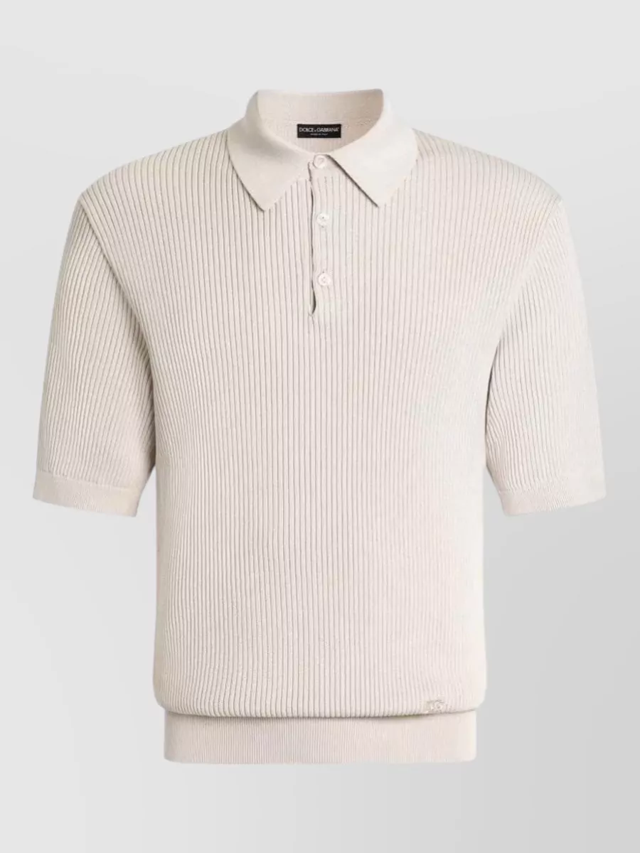 Dolce&Gabbana Ribbed short-sleeve polo shirt