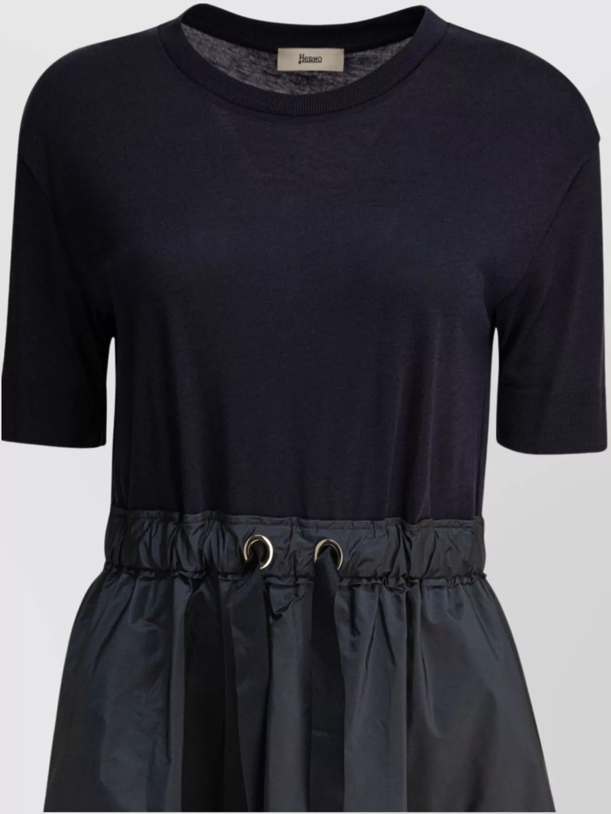 Herno Waistband Crew Neck Midi Drawstring Sleeves