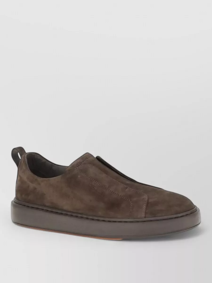 Santoni leather low-top slip-on sneakers