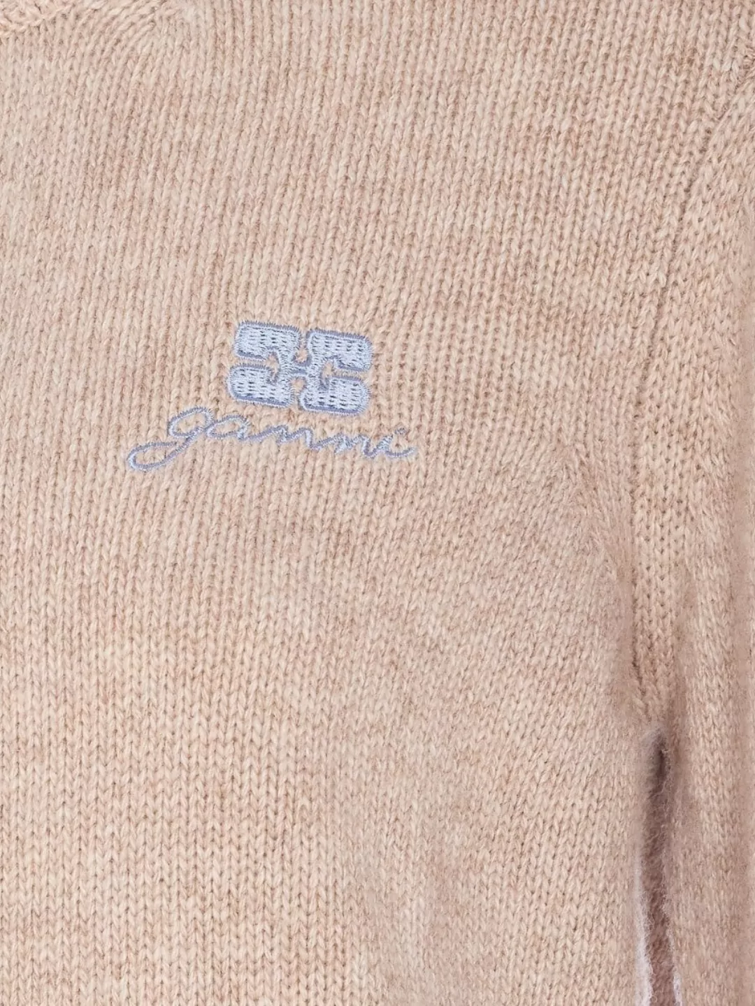 Ganni Knitwear With Long Sleeves And V-Neck