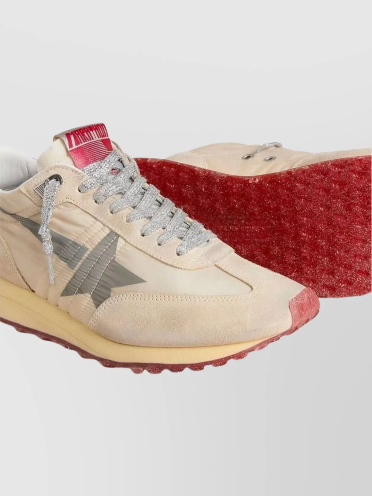 Golden Goose Low Top Sneakers With Suede And Mesh Panels In Neutral