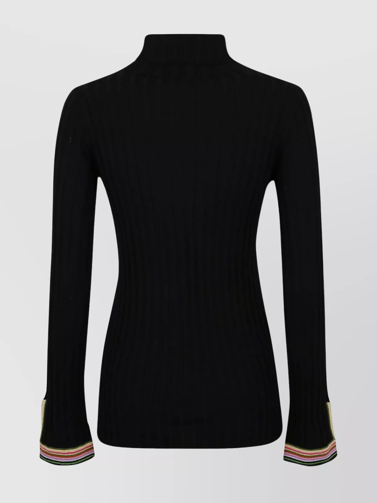 Shop Etro Fitted Ribbed Turtleneck Knit In Black