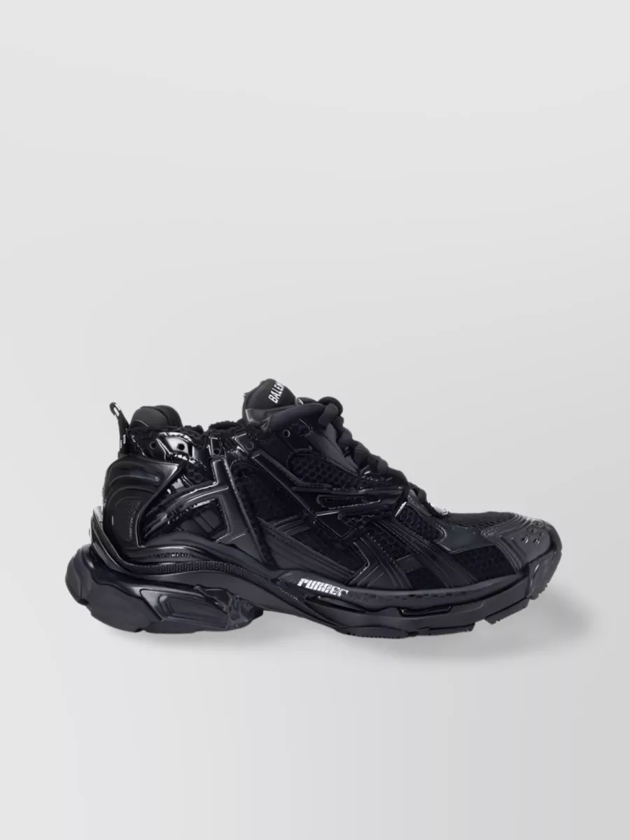 Shop Balenciaga Runner Streamlined Low-top Sneakers In Black