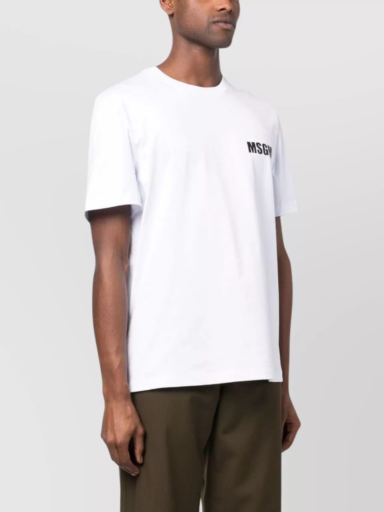 Msgm Impact Logo Jersey T-shirt In White