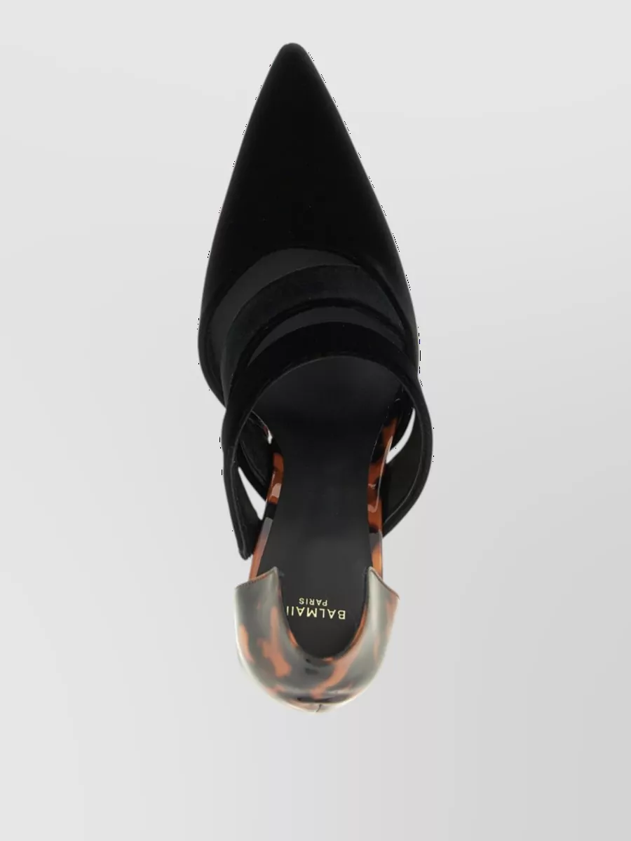 Balmain Velvet Asymmetric Pumps