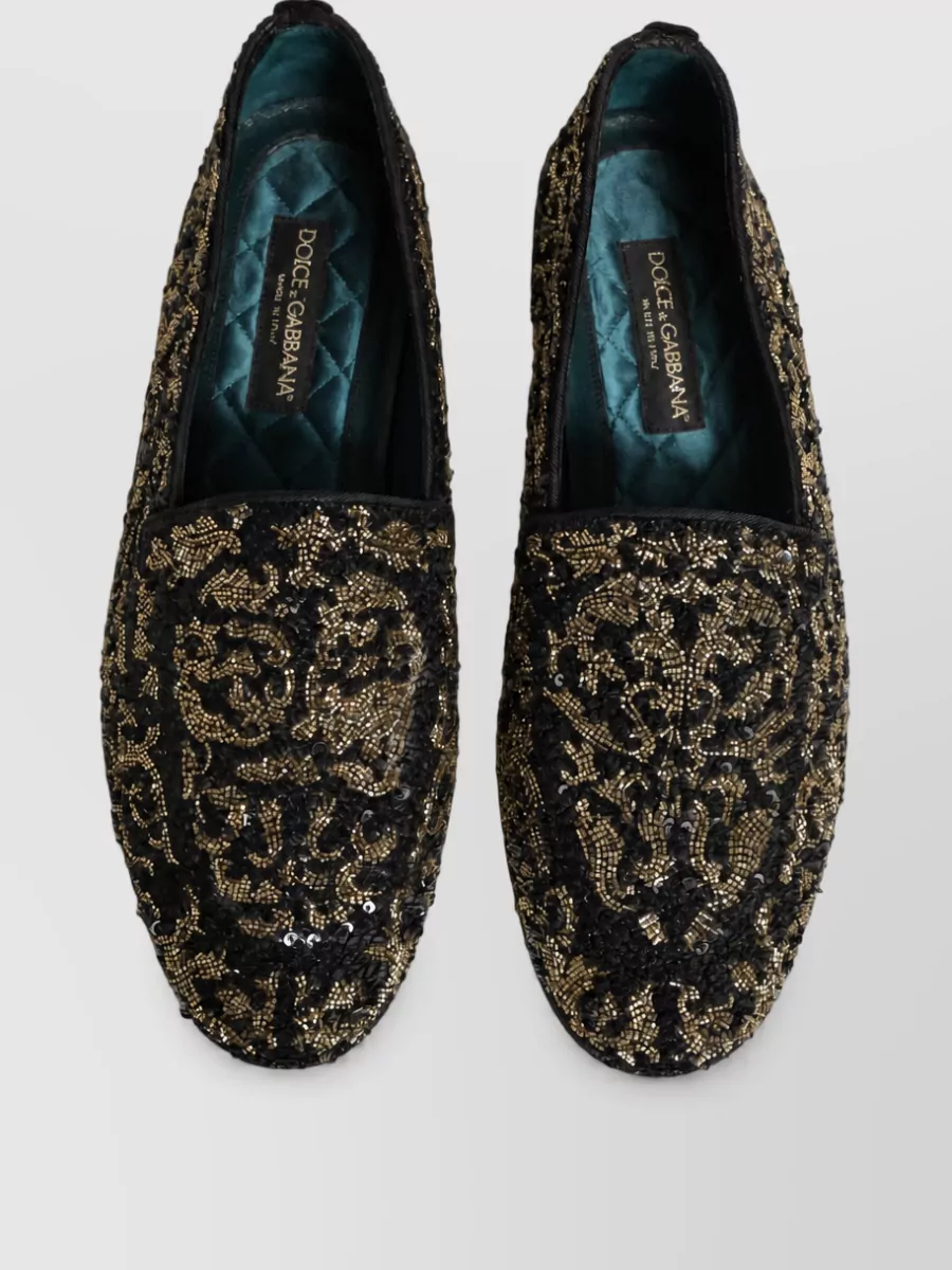 Dolce&Gabbana Leather Embellished Slippers