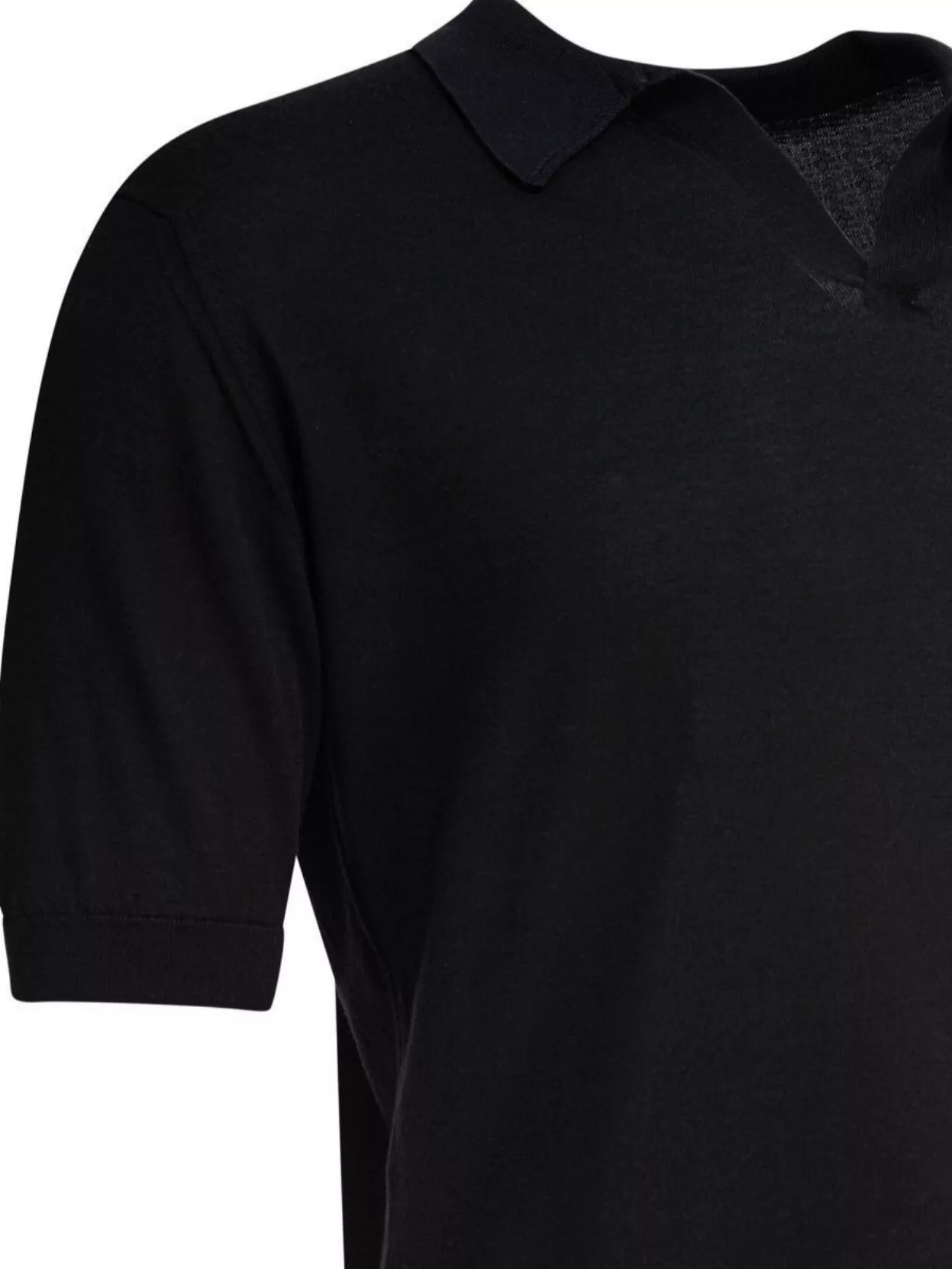 John Smedley Ribbed V-neck Polo Shirts
