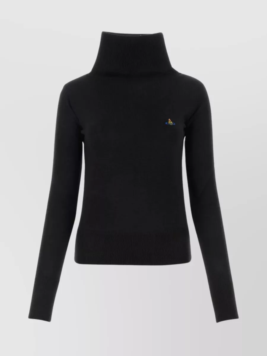 Shop Vivienne Westwood Giulia Wool Turtleneck Sweater In Black