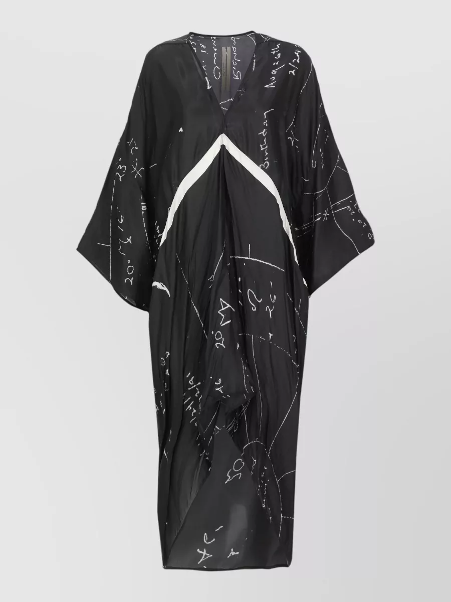 Rick Owens Printed v-neck long-sleeve maxi dress