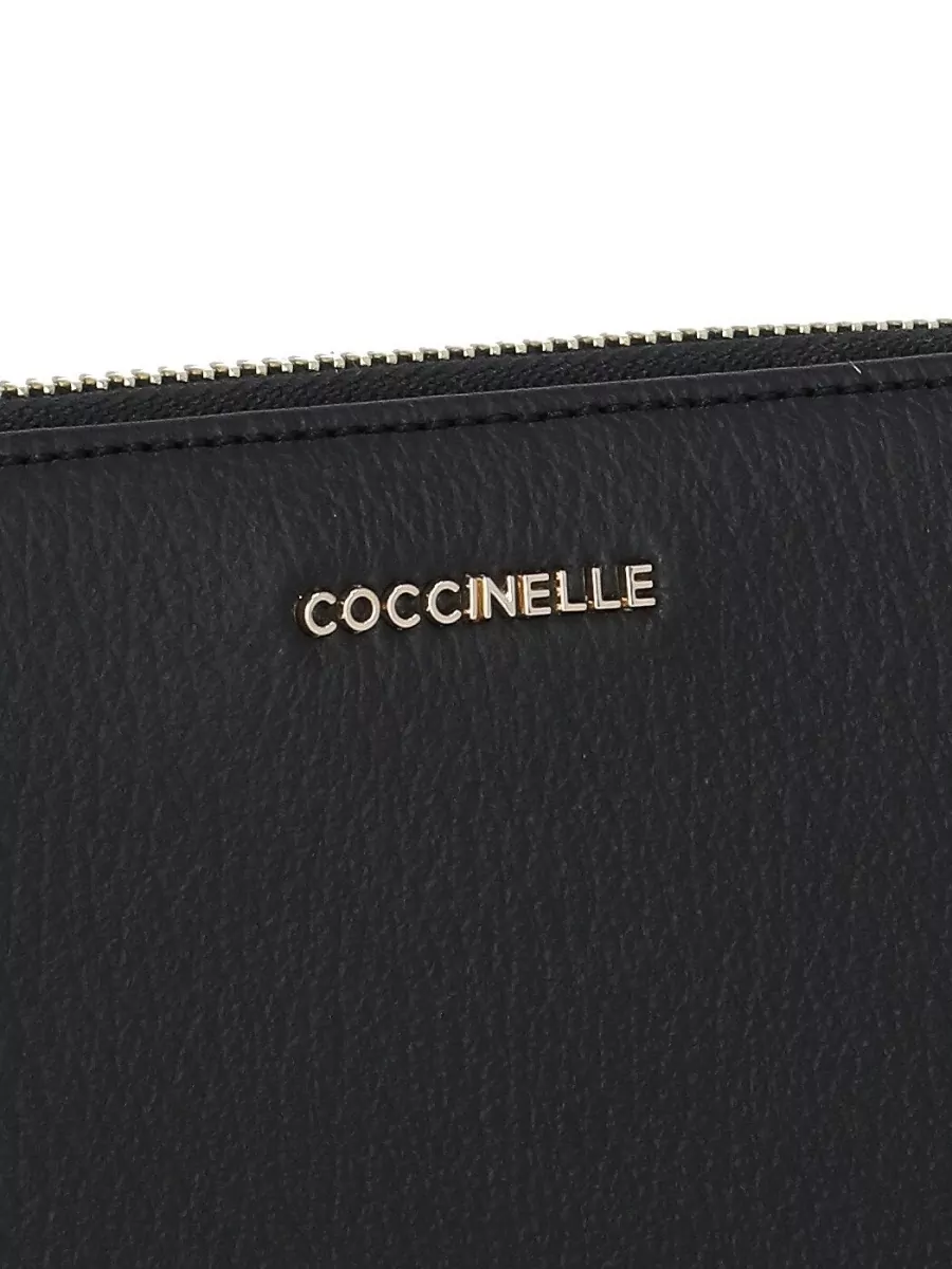 Coccinelle Pebbled Leather Wallet Gold Tone Hardware