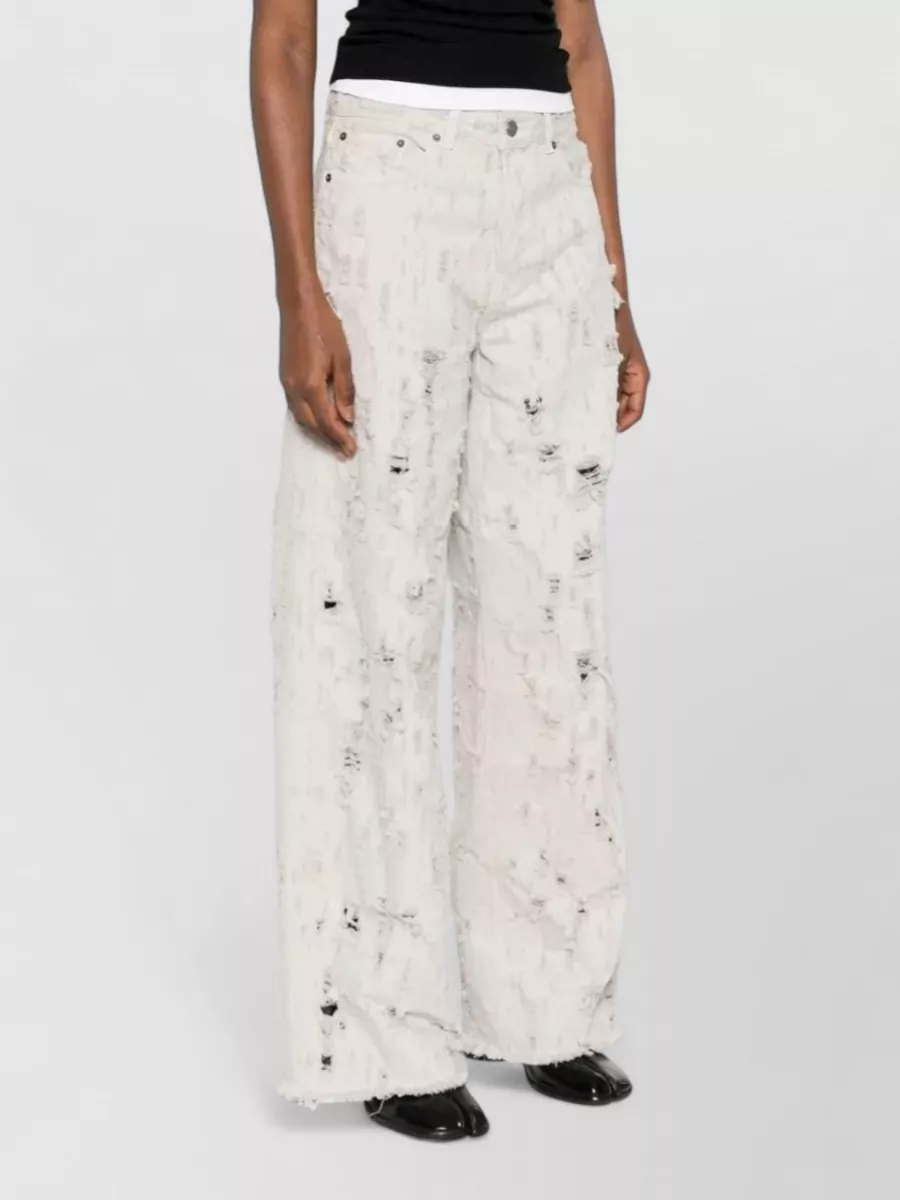Haikure Distressed Wide-Leg Jeans