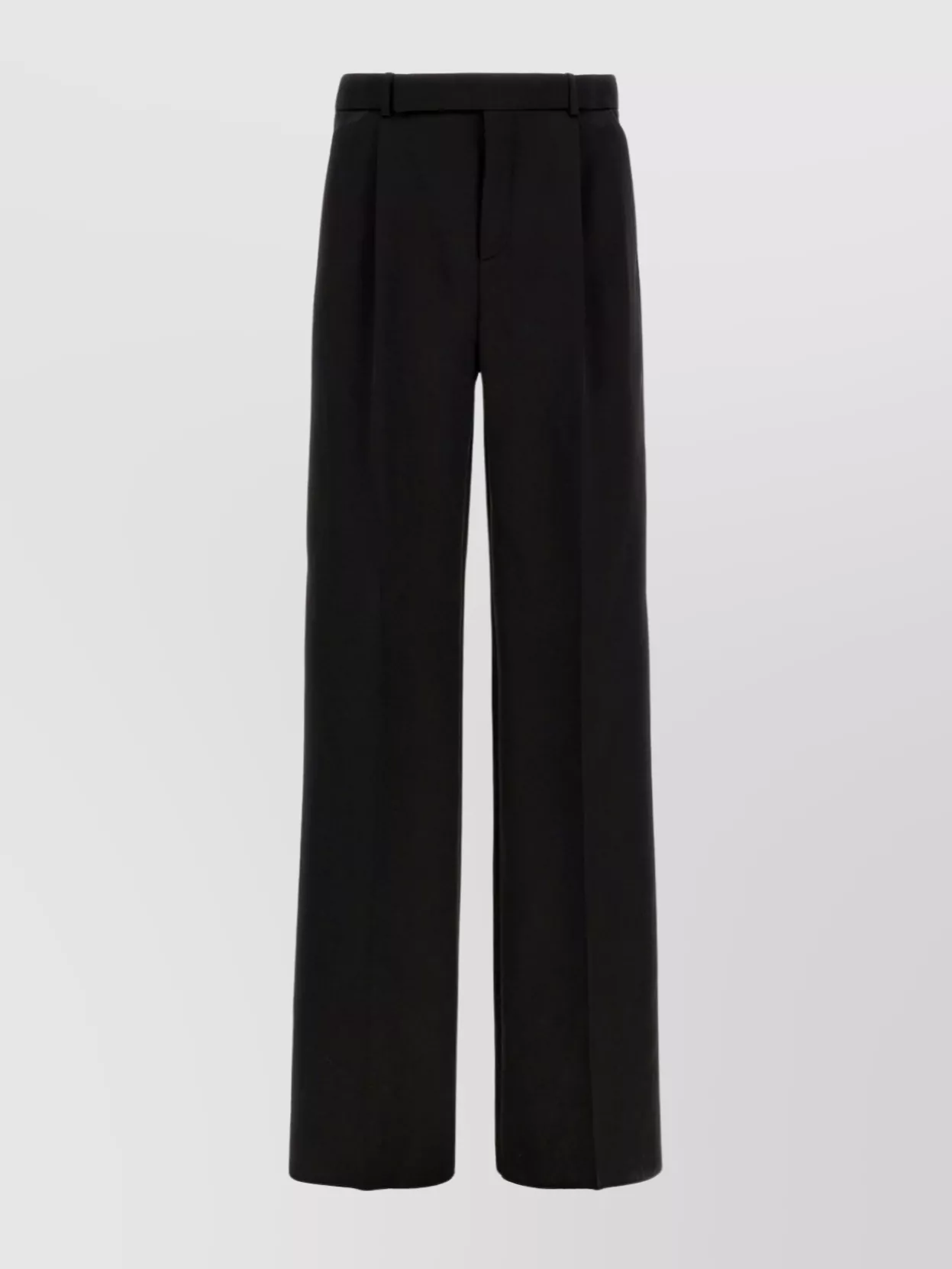 Saint Laurent Flared Trousers With Belt Loops And High Waist In Black