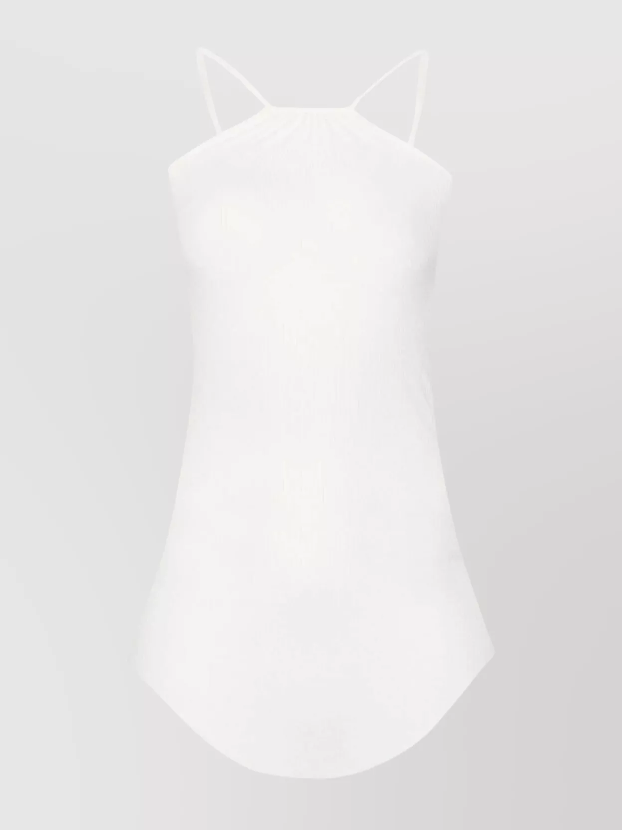 Rick Owens Curved Hem Sleeveless Knit Tank Top In White